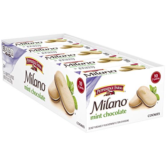 Pepperidge Farm Milano Cookies, Mint, 2Count, Pack of 10, 0.95 Ounce (Pack of 10)