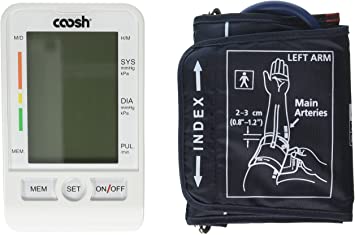 Coosh Upper Arm Digital Blood Pressure Monitor with Large LCD and 90 Memory Capacity