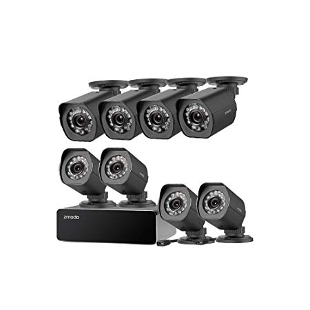 Zmodo 8 Pack FULL HD 1080P Outdoor sPoE Security Camera w/8CH sPoE Repeater for Power & Data Transmission, Remote Monitoring (NVR not Included)-[FREE 6-Month Cloud Service for Recording]