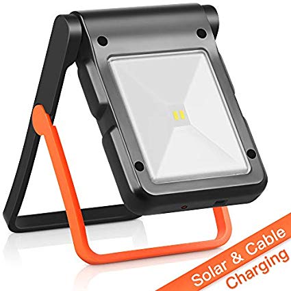 Neporal Portable LED Work Light Solar and USB Rechargeable with 2 Brightness Modes 360°Adjustable Flashlight Solar Camping Lights 550mAh 50lm Rechargeable Night Light for Household Camping Hiking Car