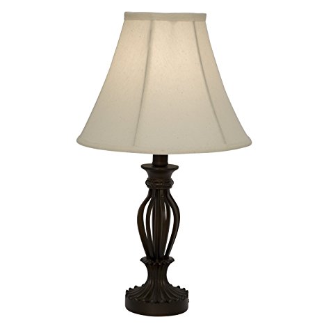 Light Accents, Table Lamp 18.5 Inches Height, Traditional Iron Scrollwork Table Lamp, Bronze
