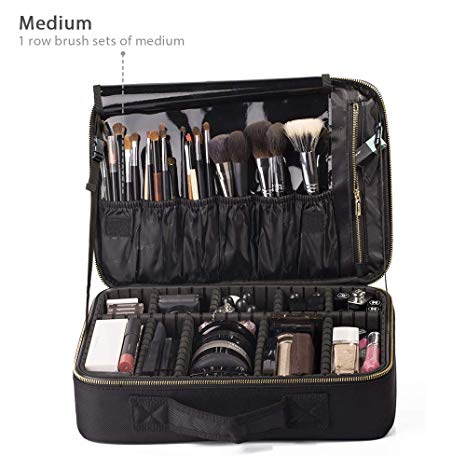 ROWNYEON Portable EVA Professional Make up Case Makeup Artist Case Makeup Train Case Make Up Artist Organizer Bag 14.1"- 14.6'' Medium