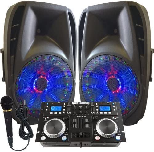 15 inch Lighted DJ System, Adkins Professional Audio, DJSYS-75