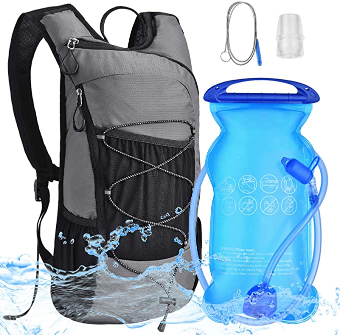 VBIGER Hydration Pack Backpacks with 2L Water Bladder Bag - Large-Capacity Water Bag with 1 Brush |1Replaceable Mouth Piece - for Hiking Biking Running Walking Climbing