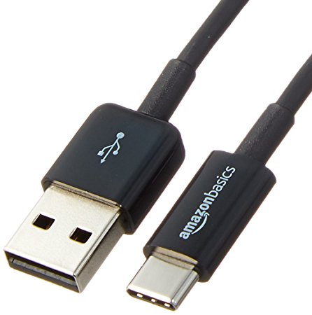 AmazonBasics USB Type-C to USB-A 2.0 Male Cable - 6 Feet  (1.8 Meters) - Black