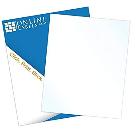 Waterproof Clear Gloss Sticker Paper - 25 Sheets - 8.5” x 11” Full Sheet Label - Laser Printer - Online Labels