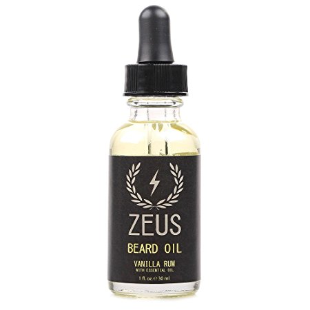 Zeus Beard Oil for Men - 1 oz - All-Natural Beard Conditioning Oil to Soften Beard and Mustache Hairs (Vanilla Rum)