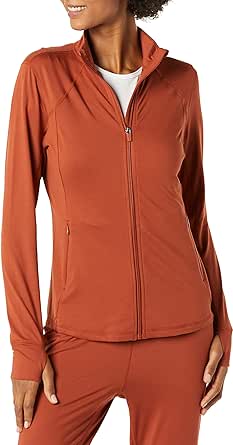 Amazon Essentials Women's Brushed Tech Stretch Full-Zip Jacket-Discontinued Colors