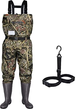 RUNCL Chest Waders with Boots Fishing Waders Waist-High Waders - Updated 400D Nylon Outer Seamless Breathable Tech Ergonomic Design Fly Patch - Wader Fishing Fly Fishing Hunting