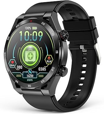 EarlySincere Smart Watch with Bluetooth Call, 1.39" Smartwatches for Men Women, Fitness Watch with Blood Pressure/HR/Sleep, IP67 Waterproof for Android iOS Black