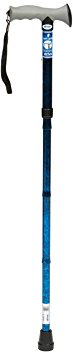 Drive Medical 10370BC-6 Folding Walking Stick with Gel Grip Blue Crackle