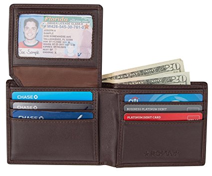 RFID Blocking Genuine Leather Bifold Wallet For Men – Roma – Premium Leather