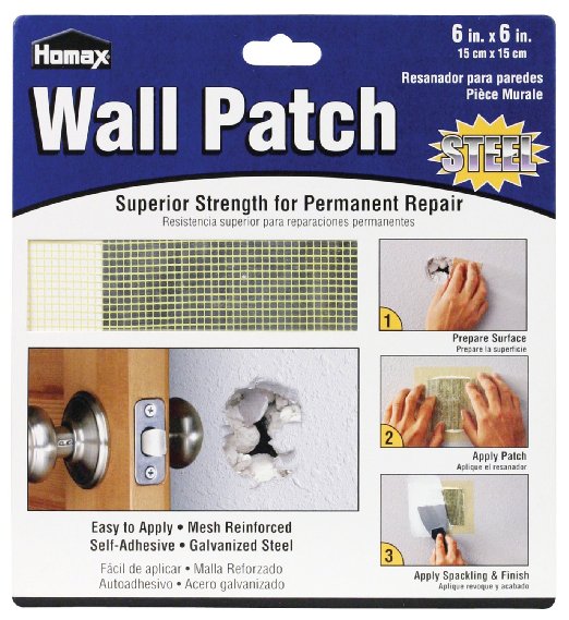 Homax Group 5506 Heavy Duty Self Adhesive Wall Repair Patch, 6-Inch x 6-Inch