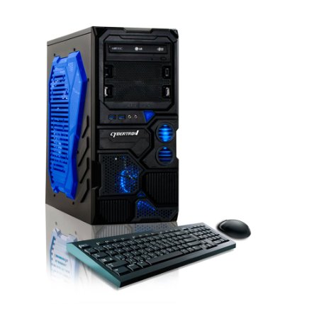 CybertronPC Borg-Q Gaming Desktop - AMD FX-4130 3.8GHz Quad-Core, NVIDIA GeForce GT610, 8GB DDR3 Memory, 1TB HDD, DVD±RW, Microsoft Windows 10 Home 64-bit