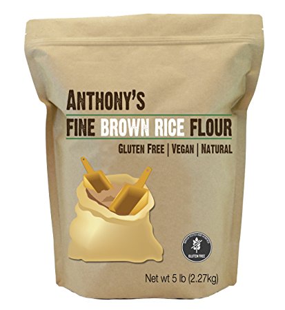 Brown Rice Flour (5 Pounds) by Anthony's, Certified Gluten-Free (5lbs)