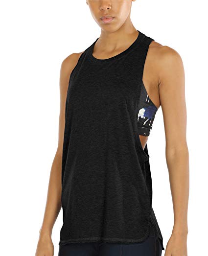 icyzone Yoga Tops Activewear Workout Clothes Sports Racerback Tank Tops for Women