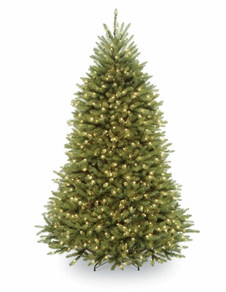 National Tree 7-1/2-Feet Dunhill Fir Hinged Tree with 700 Low Voltage Dual LED Lights with 9 Function Footswitch (DUH-330LD-75S)