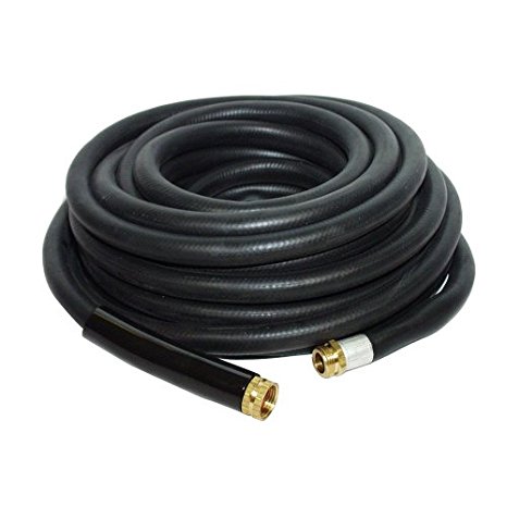 Apache 98108806  3/4" x 75' Industrial Rubber Water Hose Assembly with Male x Female Garden Hose Thread Fittings