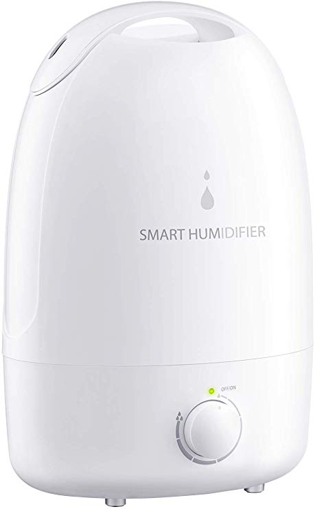 Homasy 3L Cool Mist Humidifier, Ultrasonic Bedroom Humidifiers for Babies, Powerful Baby Humidifier with 35h Working Time, Whisper-Quiet Operation, Auto Shut-Off, Large Humidifier for Home, Office