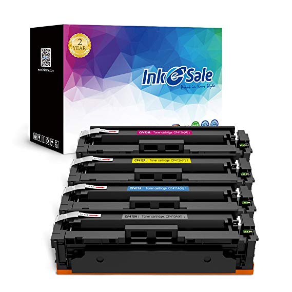 INK E-SALE Compatible 410A CF410A CF411A CF412A CF413A Toner Cartridge for Color Laserjet Pro MFP M477fdn M477fdw M477fnw,M452dn M452nw M452dw Printer, 4 Packs