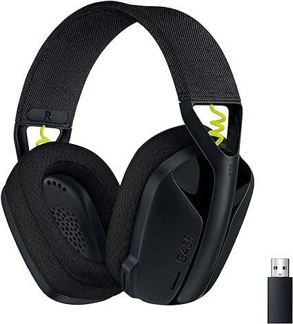 Logitech G435 Lightspeed Wireless Gaming Headset, Black