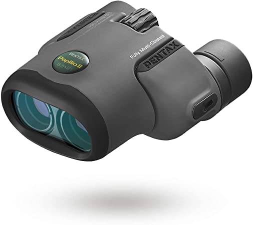 PENTAX Papilio II 8.5x21 Compact Binoculars for Bird Watching, Traveling, Sports and Theater 50 cm Close-Up Viewing for Museums Bright and Clear by Fully-Multi Coated, BAK4 Prism and Aspherical Lens