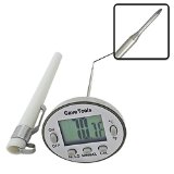 Digital Cooking Thermometer - INSTANT READ and LIFETIME GUARANTEE - For BBQ Grilling Candy Chocolate Meat Baking Liquids Smoker - Stainless Steel Casing Long Food Probe and LCD Display by Cave Tools