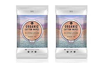 L. Organic Cotton Feminine Wipes, Fragrance-Free, Moisturizing & pH-Balanced, 60 Count
