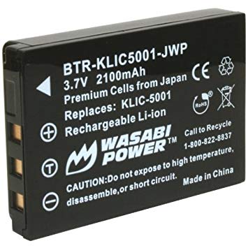 Wasabi Power Battery for Kodak KLIC-5001 and Kodak EasyShare DX6490, DX7440, DX7590, DX7630, P712, P850, P880, Z730, Z760, Z7590