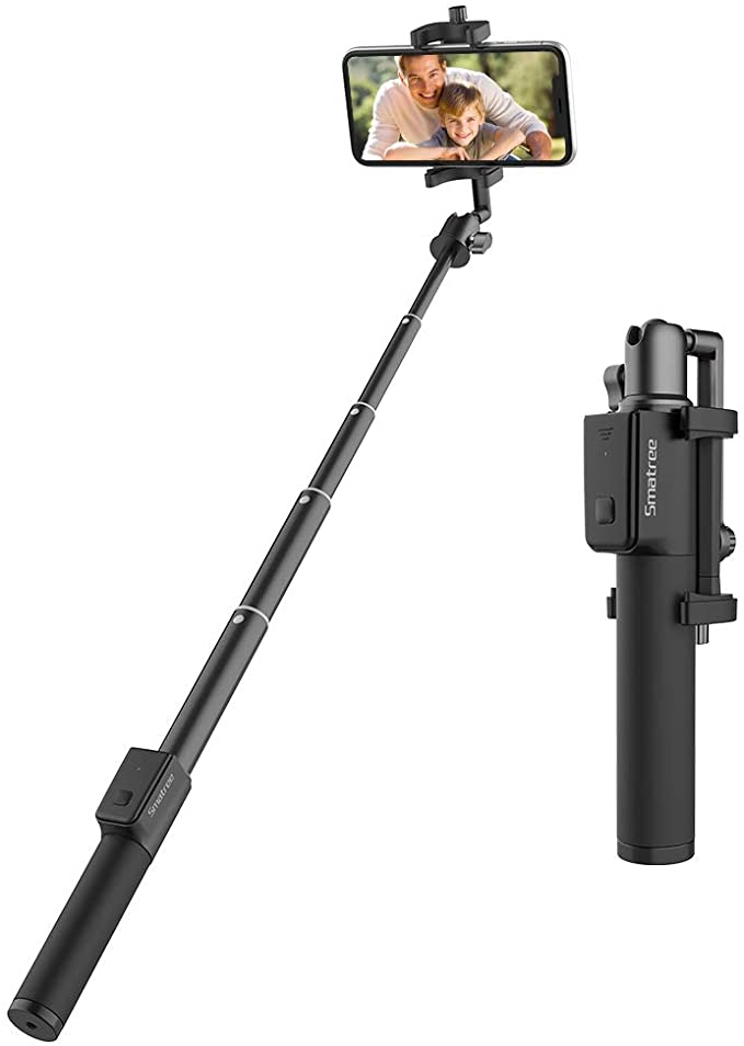 Smatree Extendable Bluetooth Selfie Stick Compatible for iPhone 11/11 Pro/11 Pro Max/Xs MAX/XR/XS/X/8/8P/7/7P/6s/6, Galaxy S9/S8/S7, Huawei Smart Phones