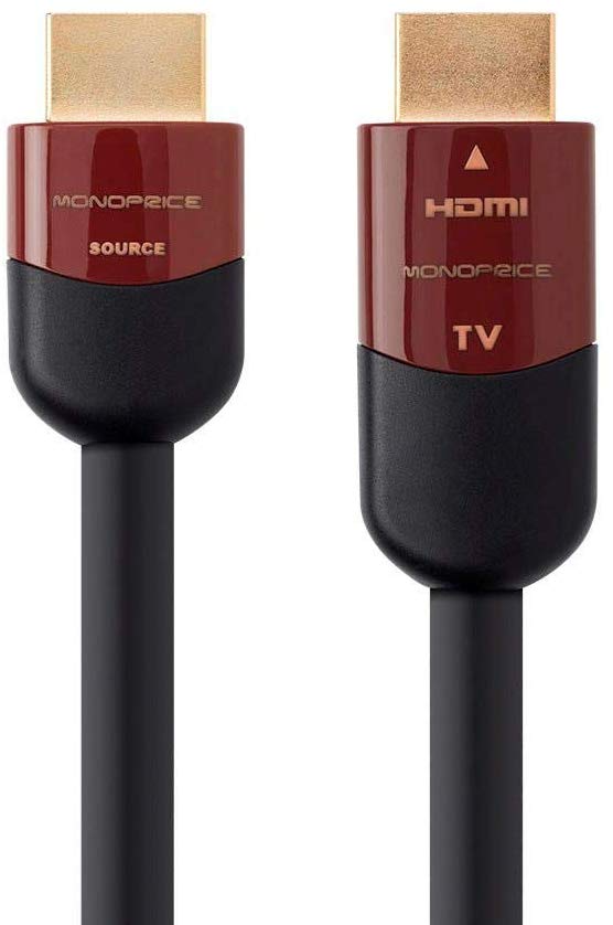 Monoprice HDMI High Speed Active Cable - 50 Feet - Black, 4K@60Hz, HDR, 18Gbps, 24AWG, YUV, 4:4:4, CL2 - Cabernet Ultra Active Series