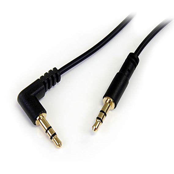 Startech.Com MU6mmSRA Slim 3.5 mm to Right Angle Stereo Audio Cable-M/M, 6-Feet (3.5 mm)