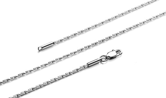 Trusuper Style Titanium Stainless Steel Silver Mens Womens Italy Final Fantasy Chain Necklaces 2mm Unisex