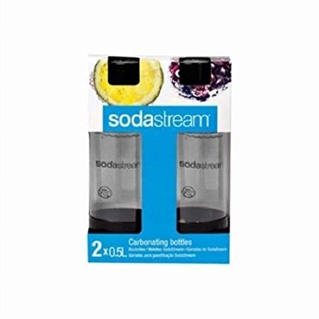 SodaStream 1/2-Liter Carbonating Bottle, Black, 2-Pack