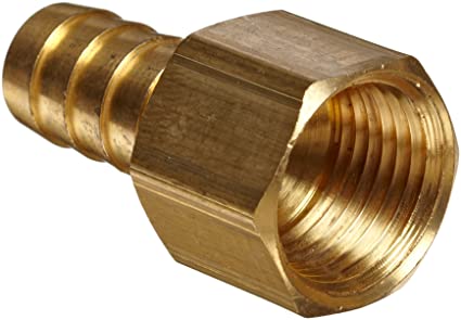 Anderson Metals - 57002-0404 Brass Hose Fitting, Connector, 1/4" Barb x 1/4" Female Pipe