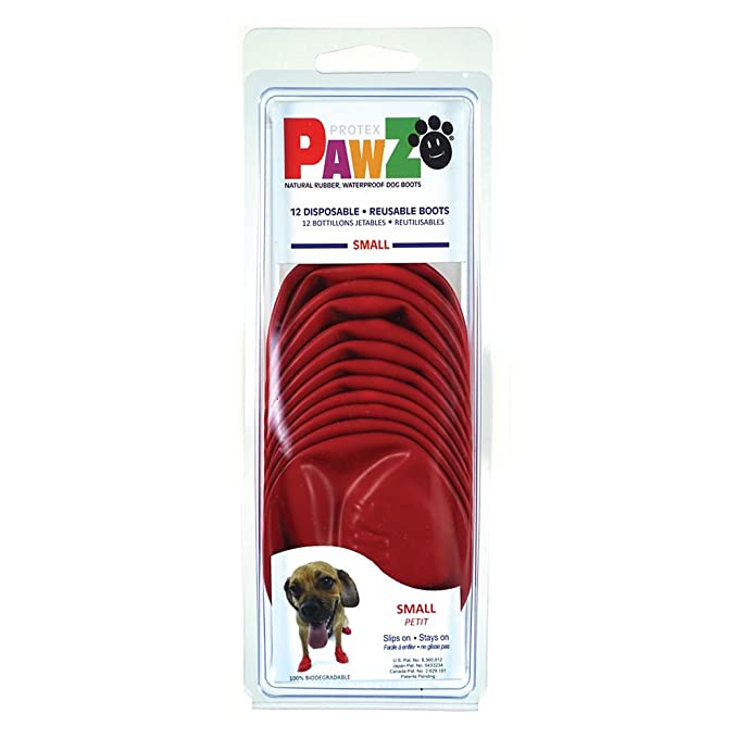 Pawz Dog Boots Water-Proof Dogs Boot, Small, Up to 2-1/2-Inch (Red)