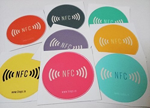 LINQS® Original NXP Chip | Waterproof NFC Tag Sticker (Set of 5) | Smartrac Circus NTAG213 chip | for All Phones | Vinyl face 30mm