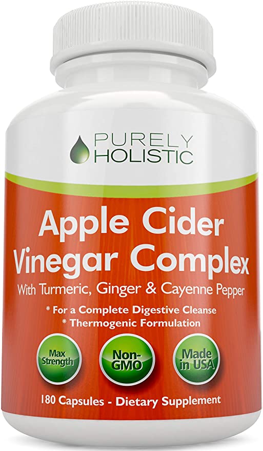Apple Cider Vinegar Capsules, - 180 Vegan ACV Capsules, High Strength Apple Cider Vinegar Pills, Purely Holistic