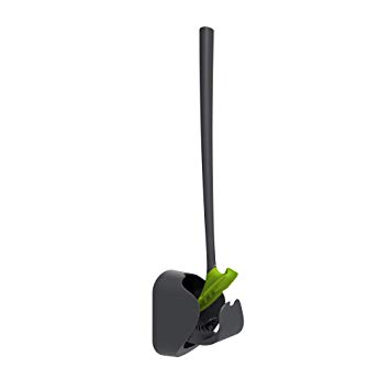 So-Mine Hygienic by Sanimaid Silicone Toilet Brush/Cleaning Tool with Gravity Fed Wall Mount Holder, Anti-Bacterial, Charcoal (SM052)