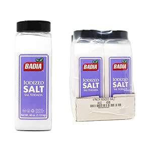 Badia Iodized Salt, 40 Ounce (Pack of 4)