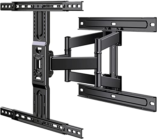 Full Motion TV Wall Mount Bracket for 45-80 inch LED LCD OLED 4K Flat Curved TV Swivel Dual Articulating Arms Extension Rotation Tilt TV Mount Max VESA 600×400mm up to 100LBS by Perlegear