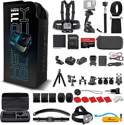 GoPro HERO11 (Hero 11) Black - Waterproof Action Camera with 5.3K Ultra HD Video, 27MP Photos, 1/1.9" Image Sensor, Live Streaming, Webcam, Stabilization   64GB Card & 50 Piece Accessory Kit - Bundle