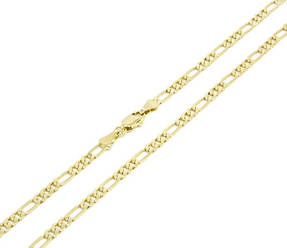 Mens Gold Tone 24" 4mm Italian Figaro Link Chain Necklace