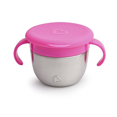 Munchkin Snack Plus Stainless Steel Snack Catcher, Pink