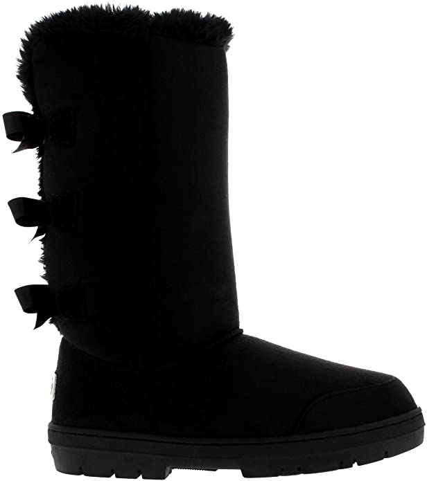 Womens Triplet Bow Tall Classic Waterproof Winter Rain Snow Boots