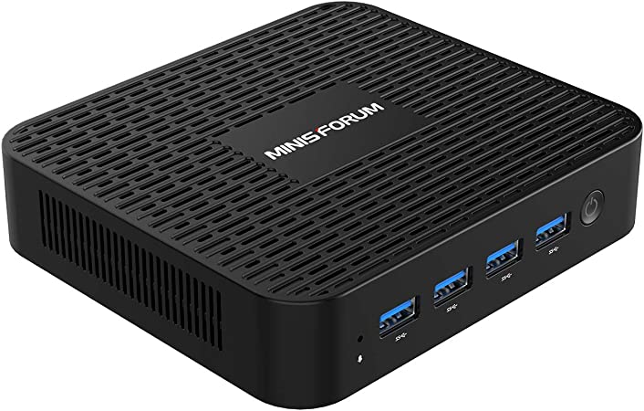 MINISFORUM GK41 Mini PC 8GB DDR4 RAM 128GB SSD Celeron J4125(up to 2.7GHz), HDMI&DP 4K@60Hz Outputs, 2X Gigabit Ethernet, 4X USB 3.0, Dual Band WiFi Mini Computer