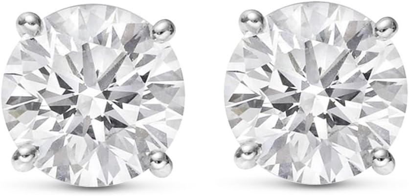 3/4-8 IGI Certified LAB-GROWN Round Cut Diamond Earrings 4 Prong Push Back Value Collection (H-I Color, SI1-SI2 Clarity)