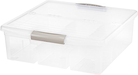 IRIS Large Divided Media Storage Box, Clear