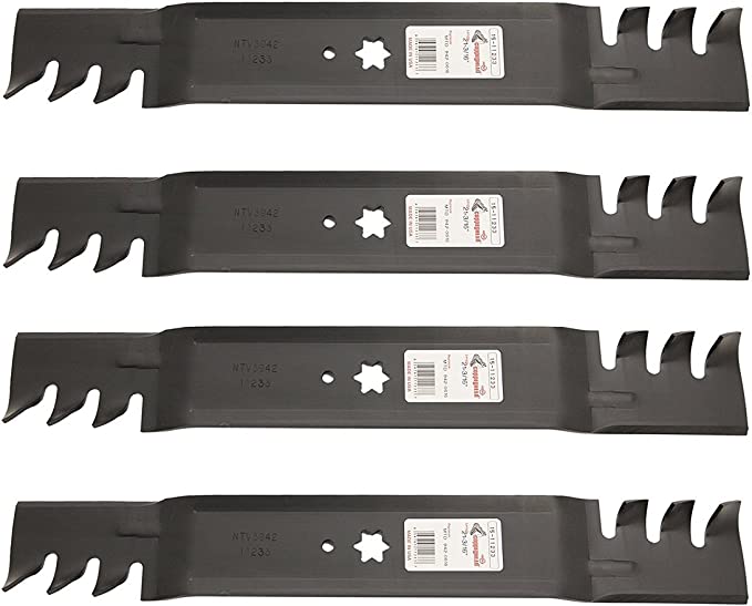 Set of 4, Heavy Duty Commercial Mulching Blades Compatible with The 742-0616, 942-0616 Blades Used On MTD, Cub Cadet, Troy Bilt, Yard Man, White, Wards, More.