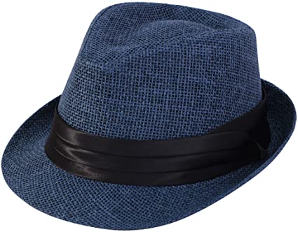 Verabella Women/Men's Summer Short Brim Straw Fedora Sun Hat